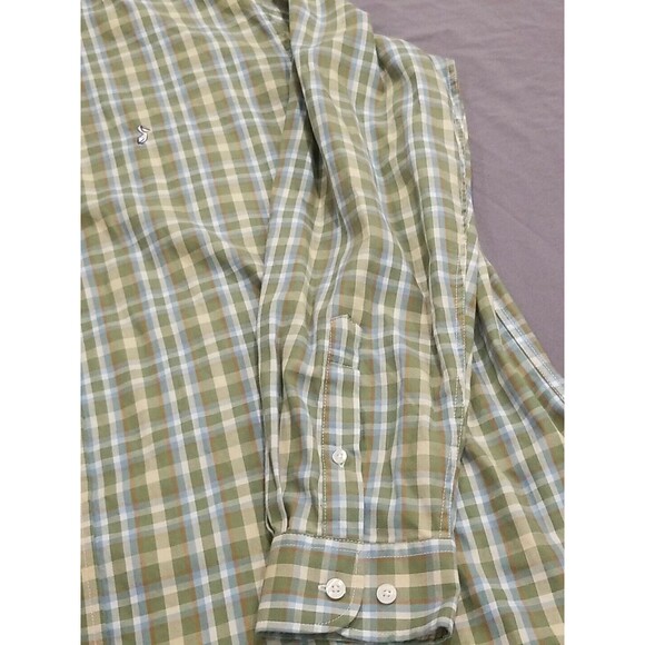 Mobile Bay Shirt Mens XXL Button Front Green Plaid Cotton Wrinkle Resistant - Picture 2 of 13